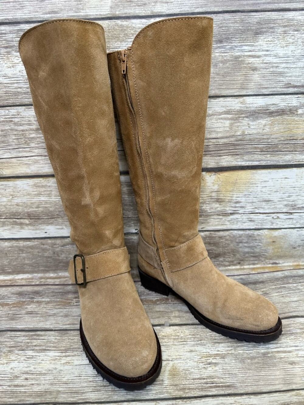 Sundance Catalog tan Suede Knee High Riding Boots 5.5 euro 36